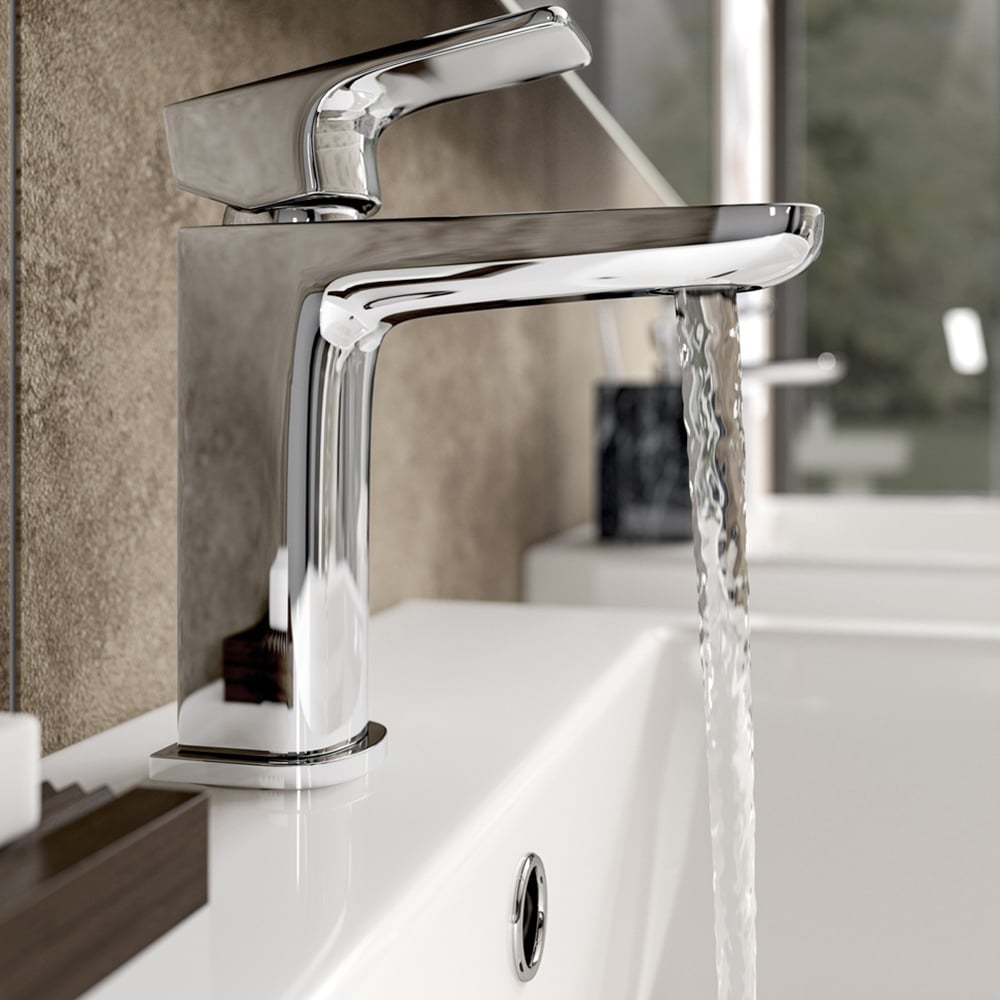 Bathstore Riviera Chrome Basin Mixer with Waste Image 2
