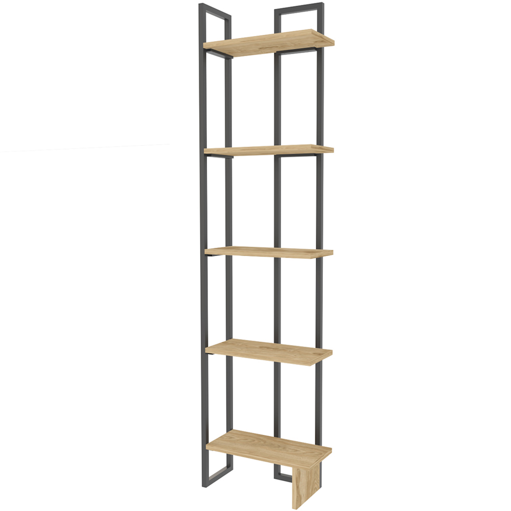 Decorotika Alice 5 Tier Black and Oud Corner Bookshelf Image 7
