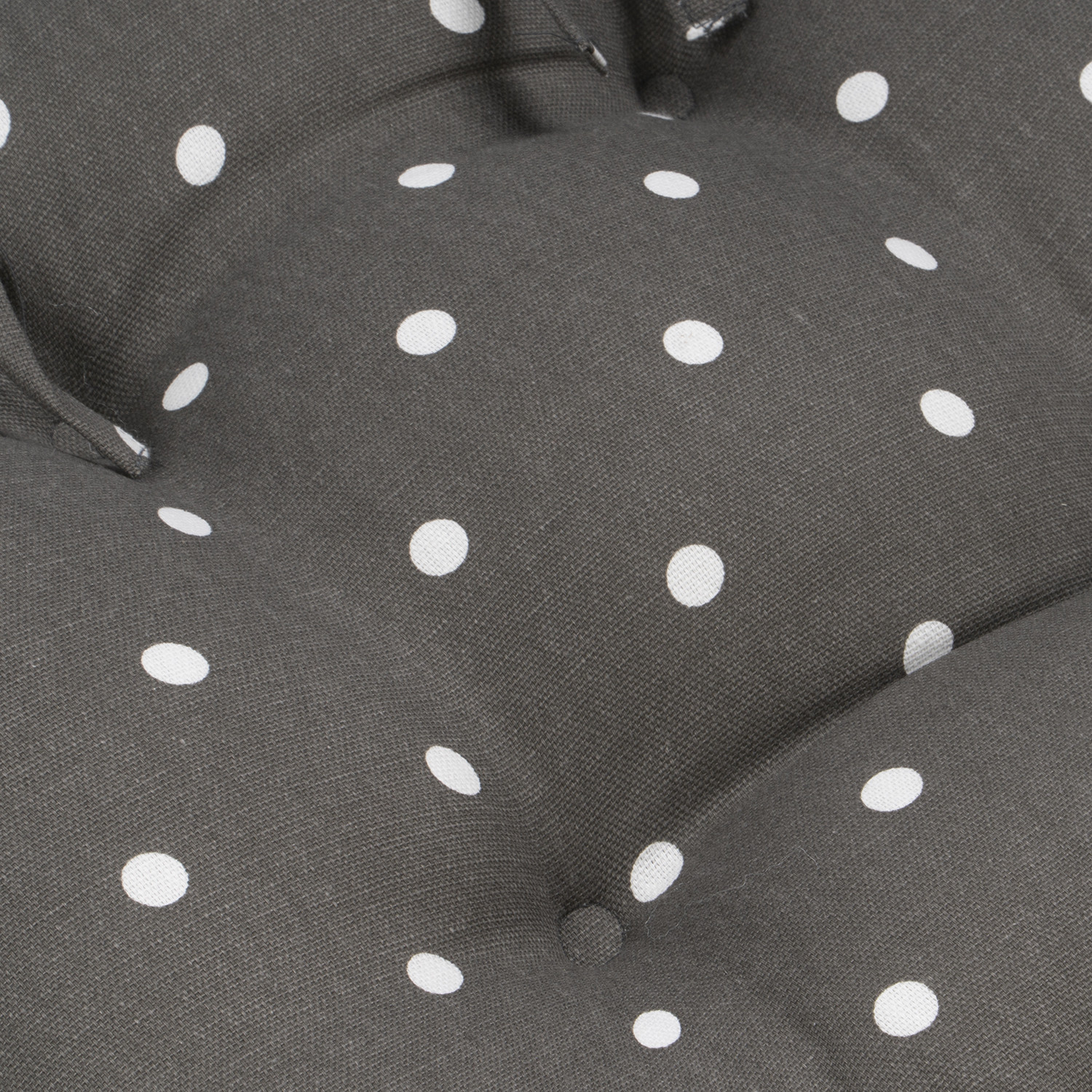 Charcoal Polka 4 Button Seat Pad 40 x 40cm Image 2