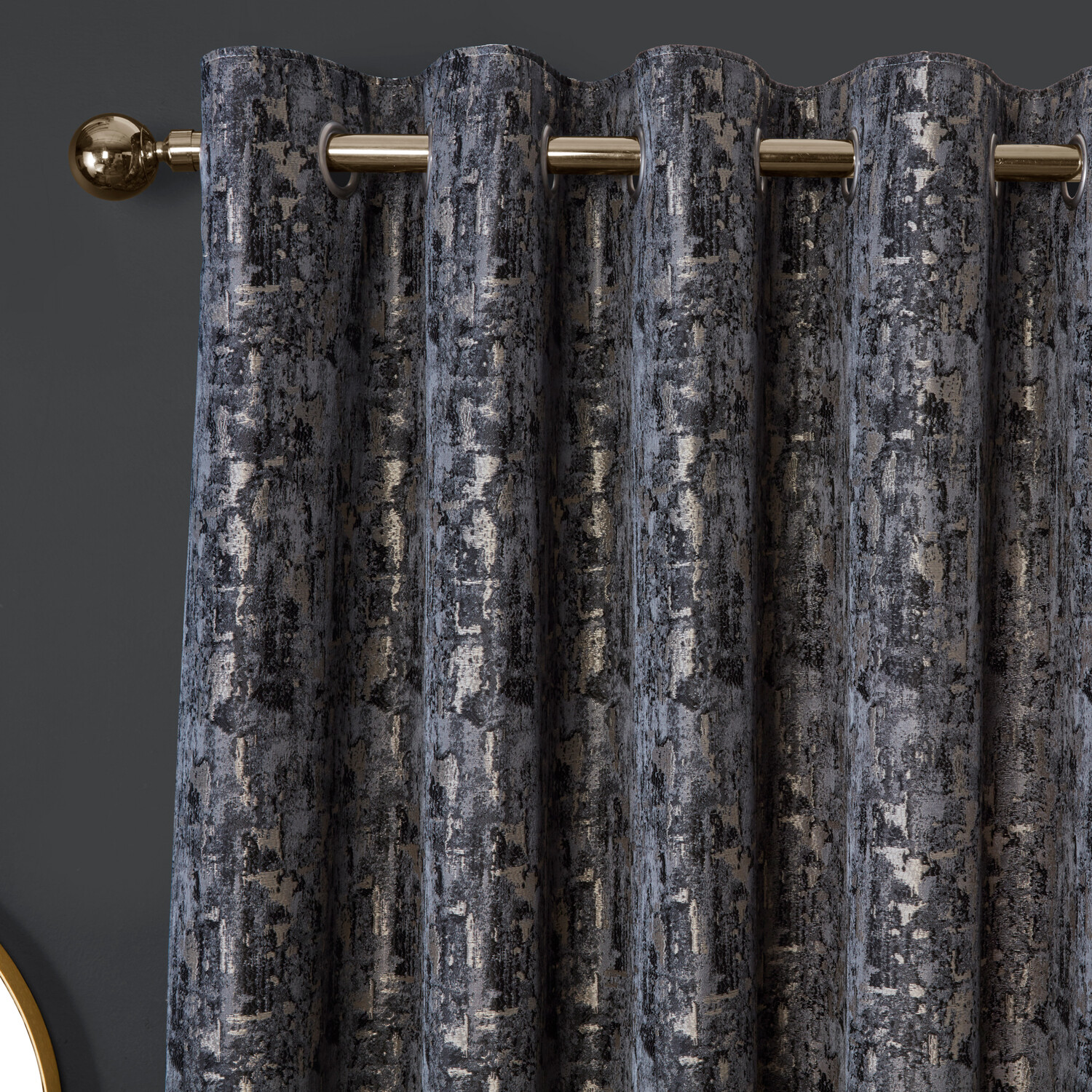 Aster Blackout Eyelet CurtainCharcoal168cm137cm Image 3