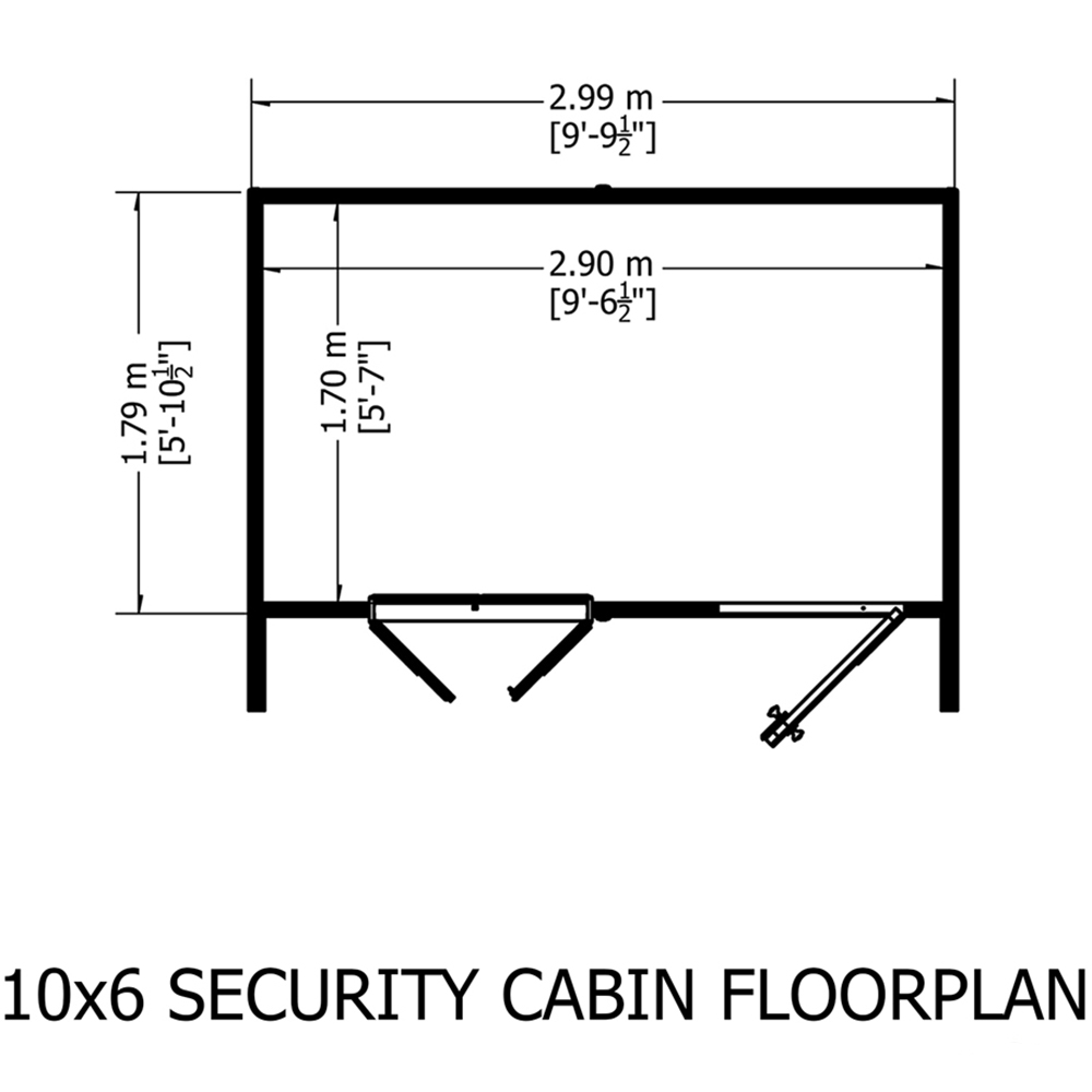 Shire 10 x 6ft Shiplap Style C Security Cabin Apex Garden Shed Image 6