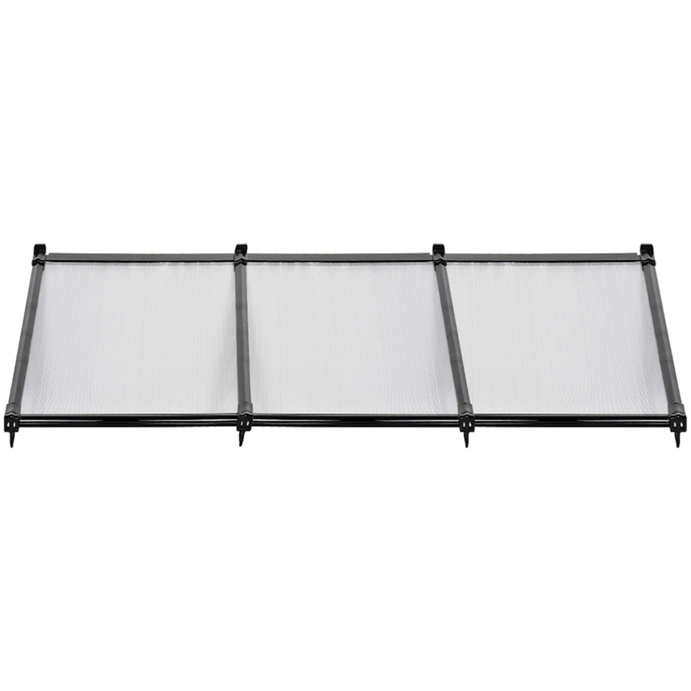 Living and Home Black Window and Door Awning Canopy with Brackets 90 x 270cm Image 3
