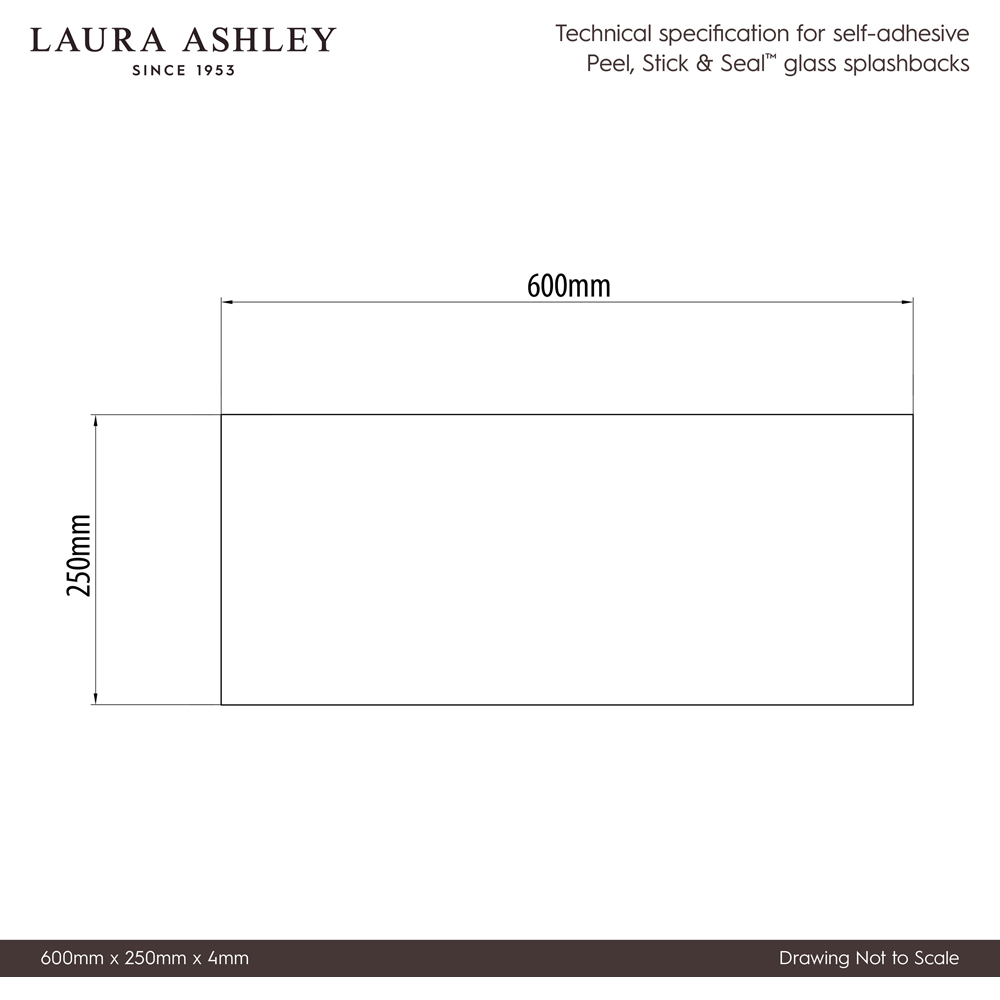 Laura Ashley Onyx Dove Grey Bathroom Splashback 600 x 250mm Image 7