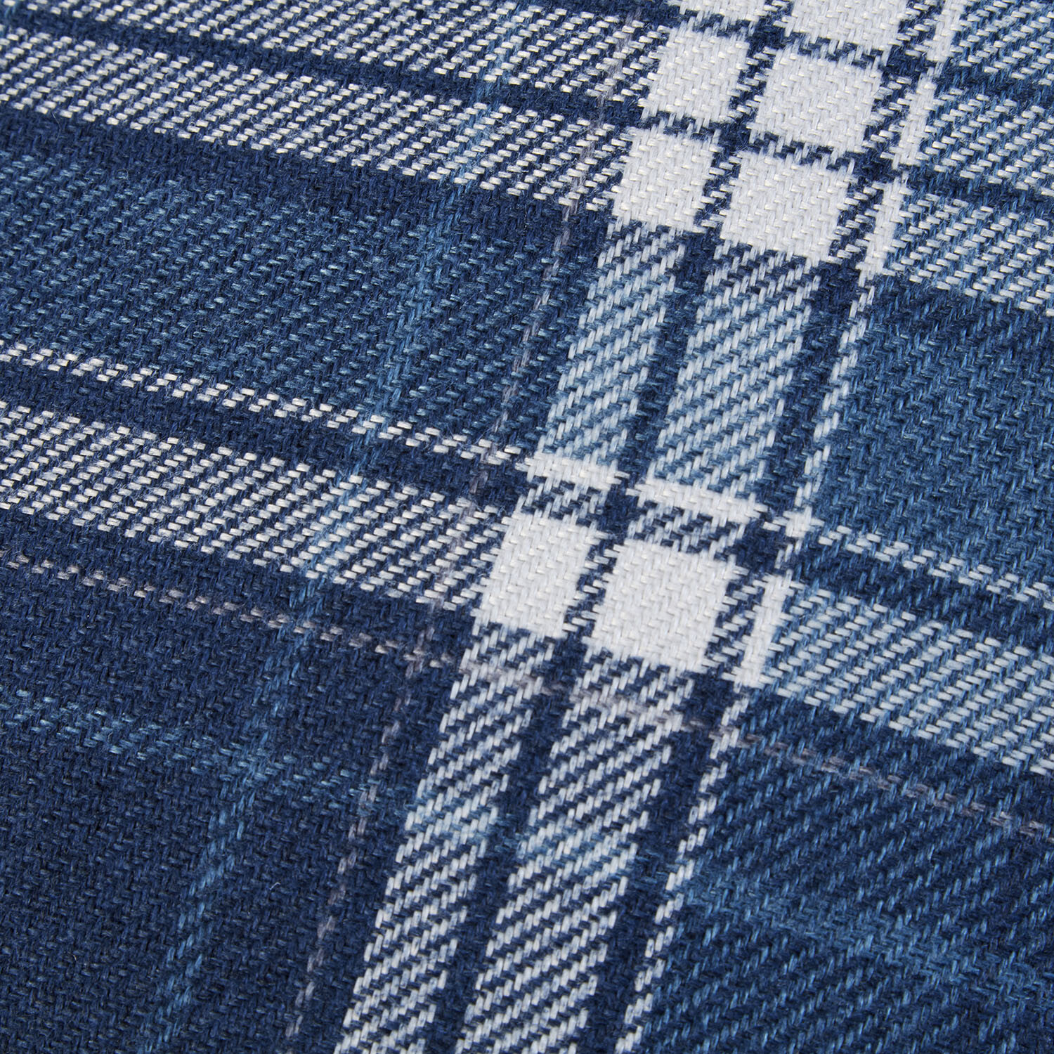 Hatfield Check Blackout Curtain - Navy / 228cm Image 4