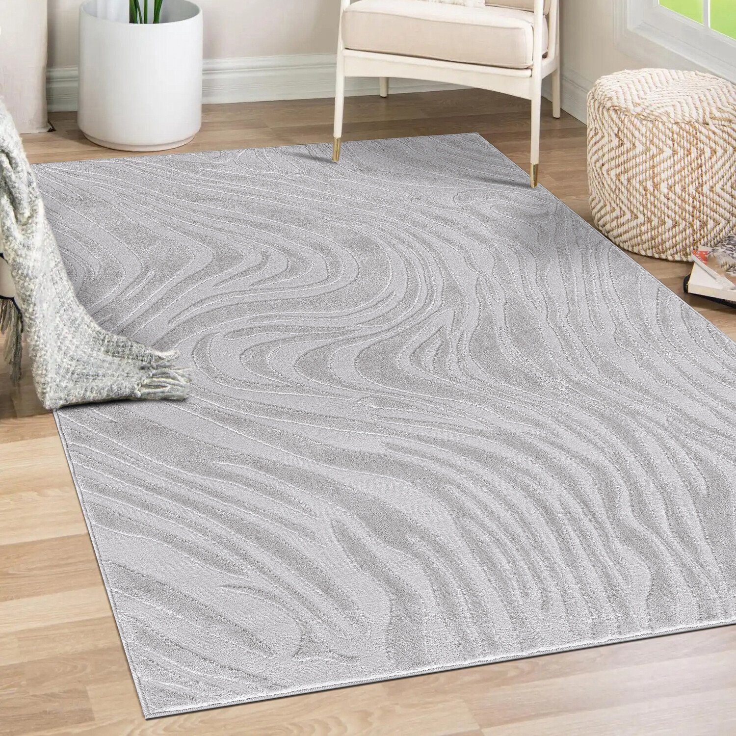 Boutique Wave Rug - Silver / 120cm Image 2