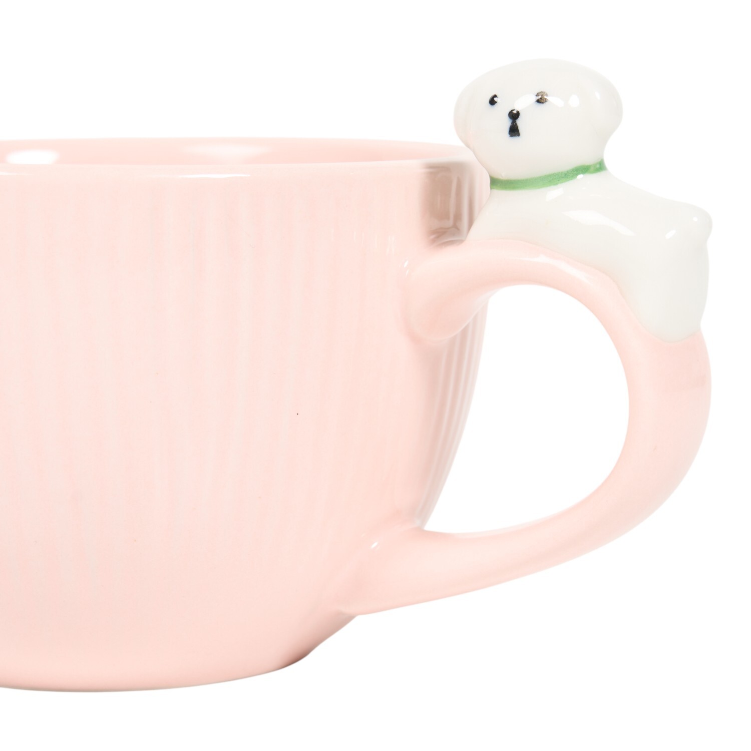 3D Dog Ribbed Mug Pink Image 3
