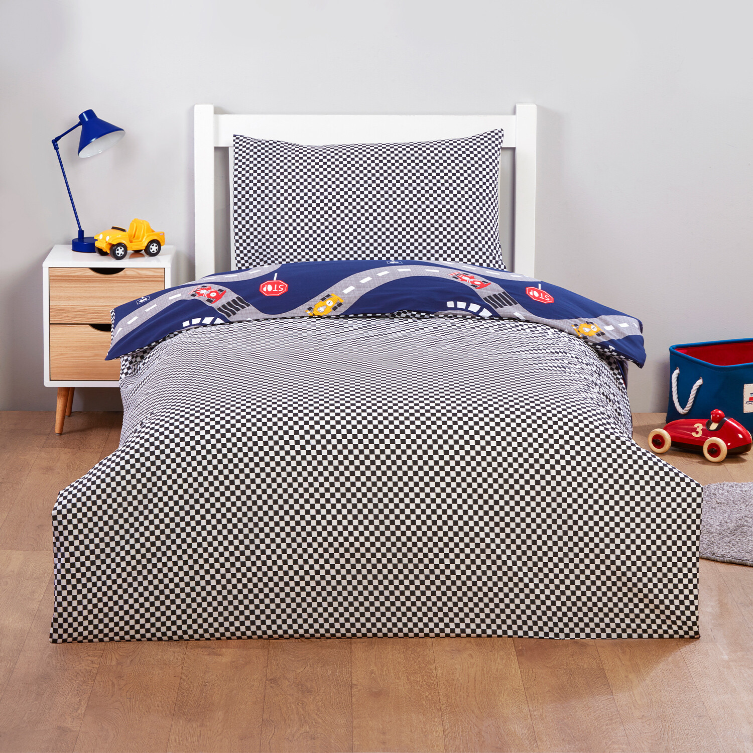 Racing Car Duvet Set Single - Blue Image 2