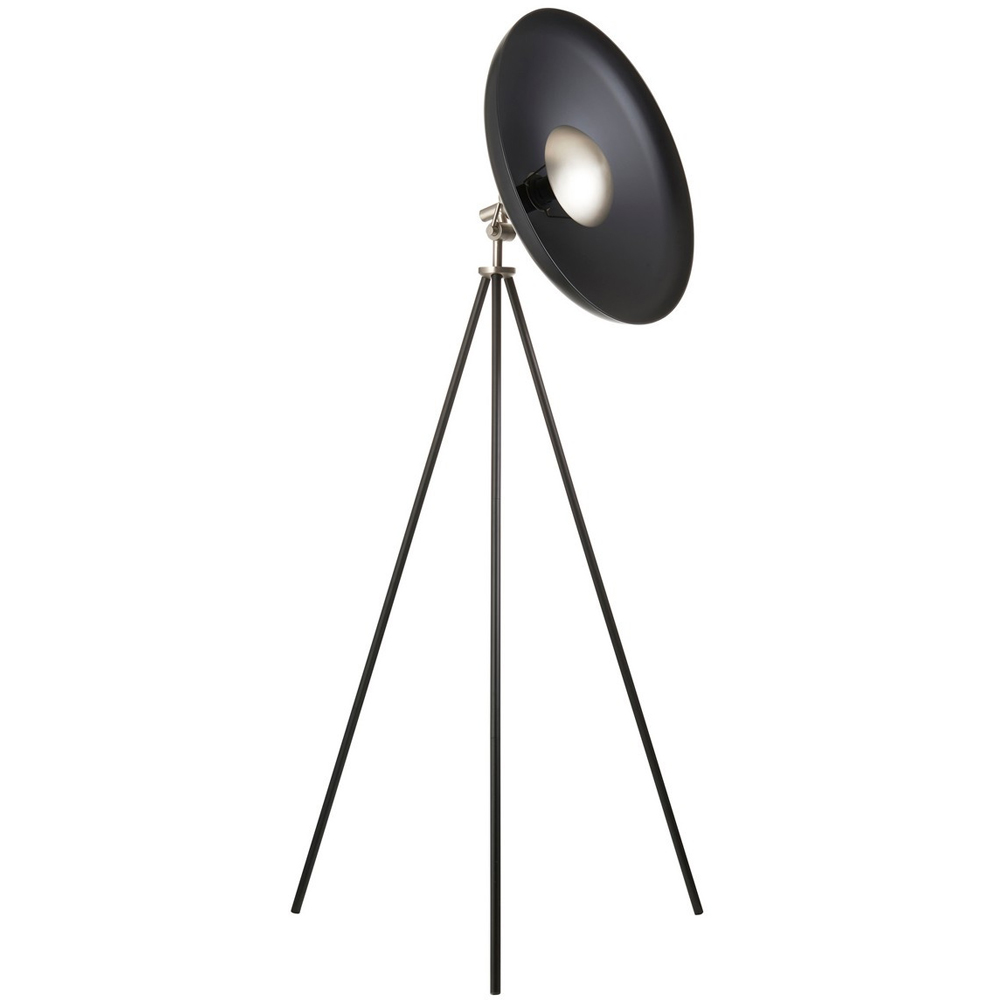 Merano Milan Matt Black Nickel Plate Complete Floor Lamp Image 1