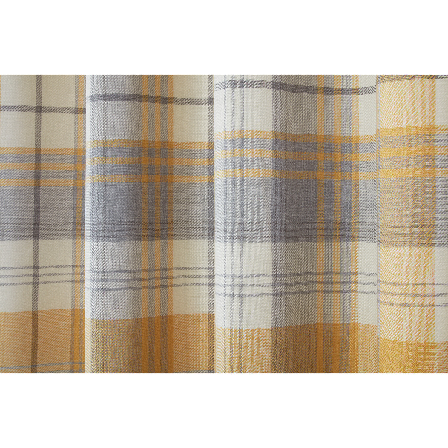 Divante Ochre Hamilton Check Eyelet Curtains 168 x 229cm Image 4