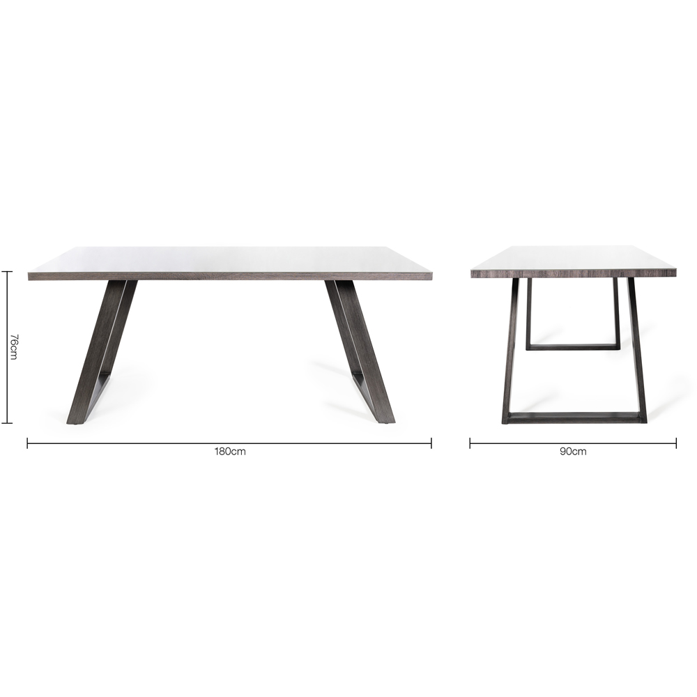 Bentley Designs Hirst 6 Seater Grey Painted Dining Table Image 7