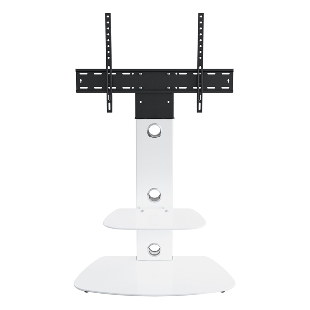 AVF Lucerne Satin White Curved Pedestal TV Unit Image 4