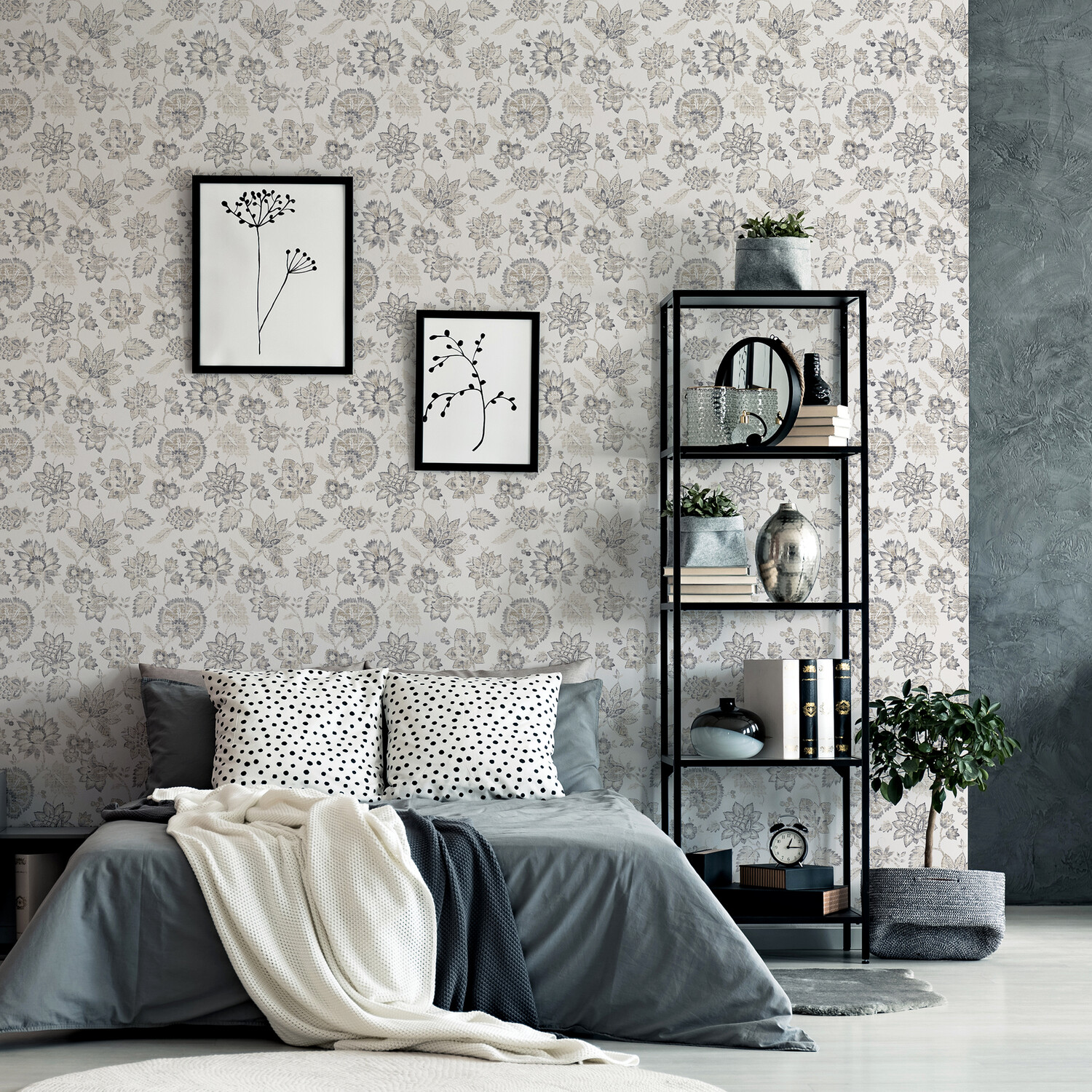 Soft Jacobean Trail Wallpaper - Soft Grey Image 3