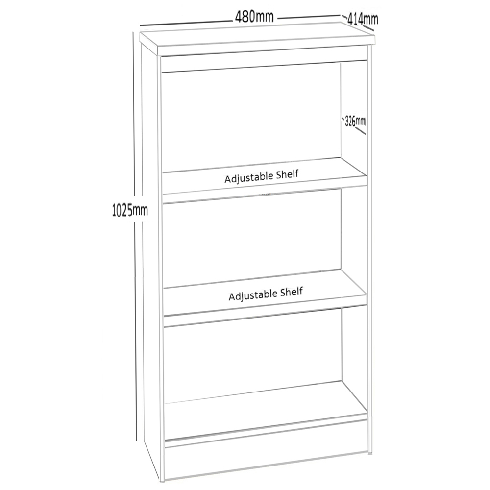 R White Cabinets 3 Shelf Black Mid Height Bookcase Image 4