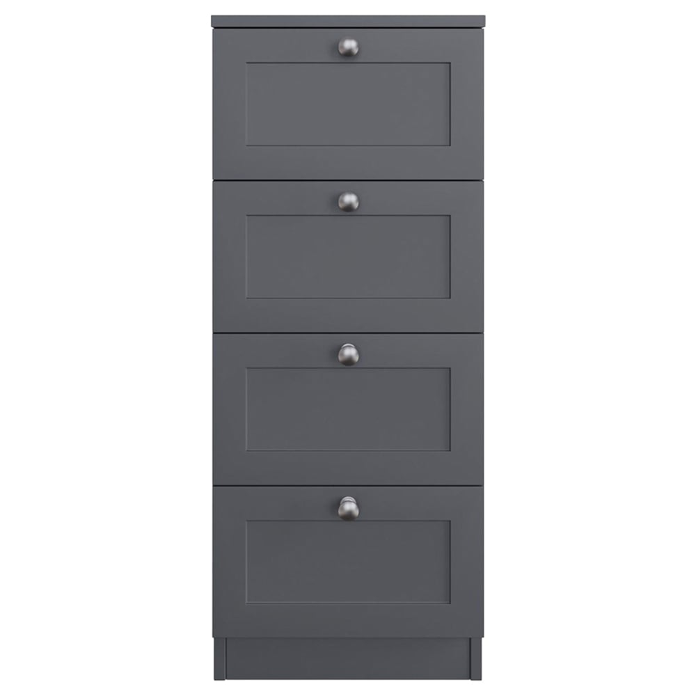 FWStyle Artus 4 Drawer Dark Grey Panelled Chest of Drawers Image 4