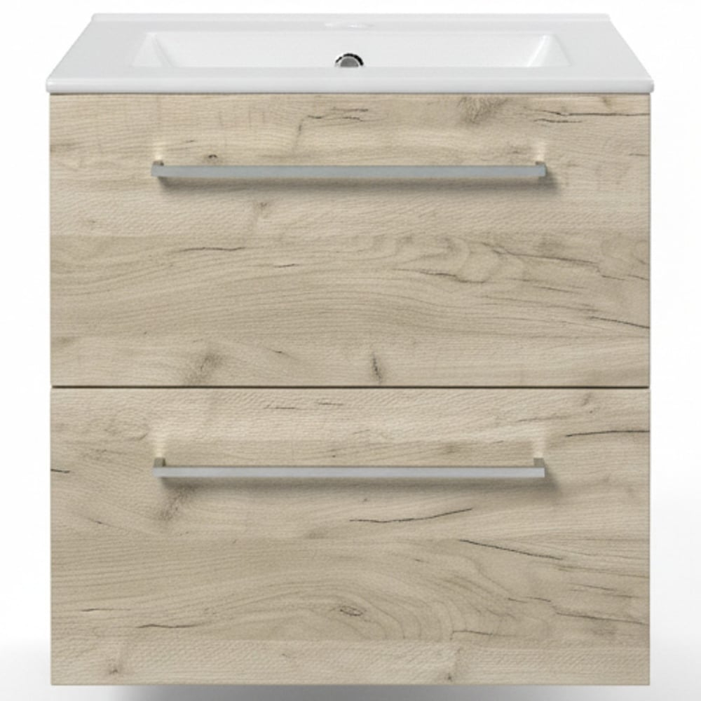 Bathstore Milford 2 Door Oak Wall Hung Basin Unit 510mm Image 4
