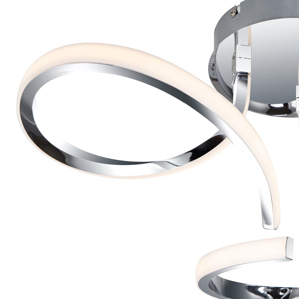Cosylyte Moss 3 Light Chrome Curved LED Ceiling Light Image 3