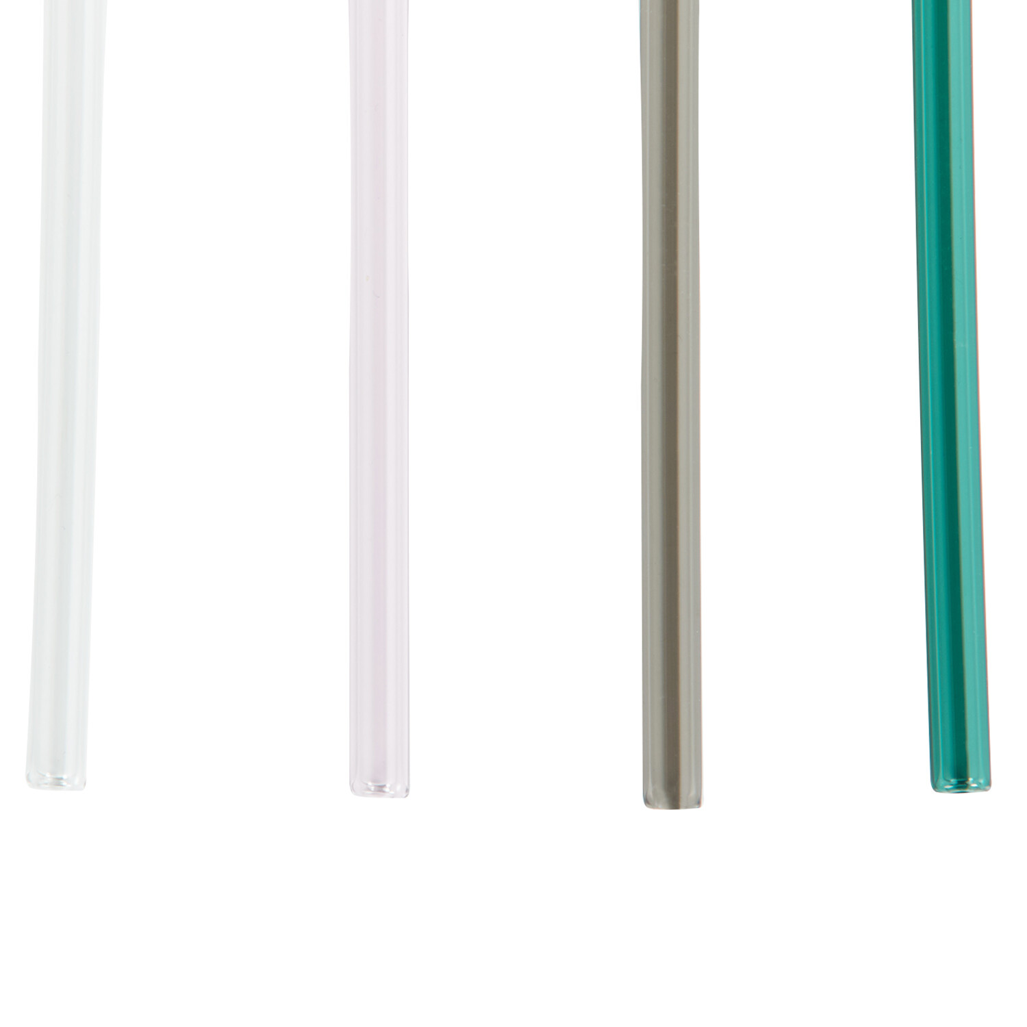 Set of 4 Swirly Coloured Borosilicate Glass Straws - Multicolour Image 3