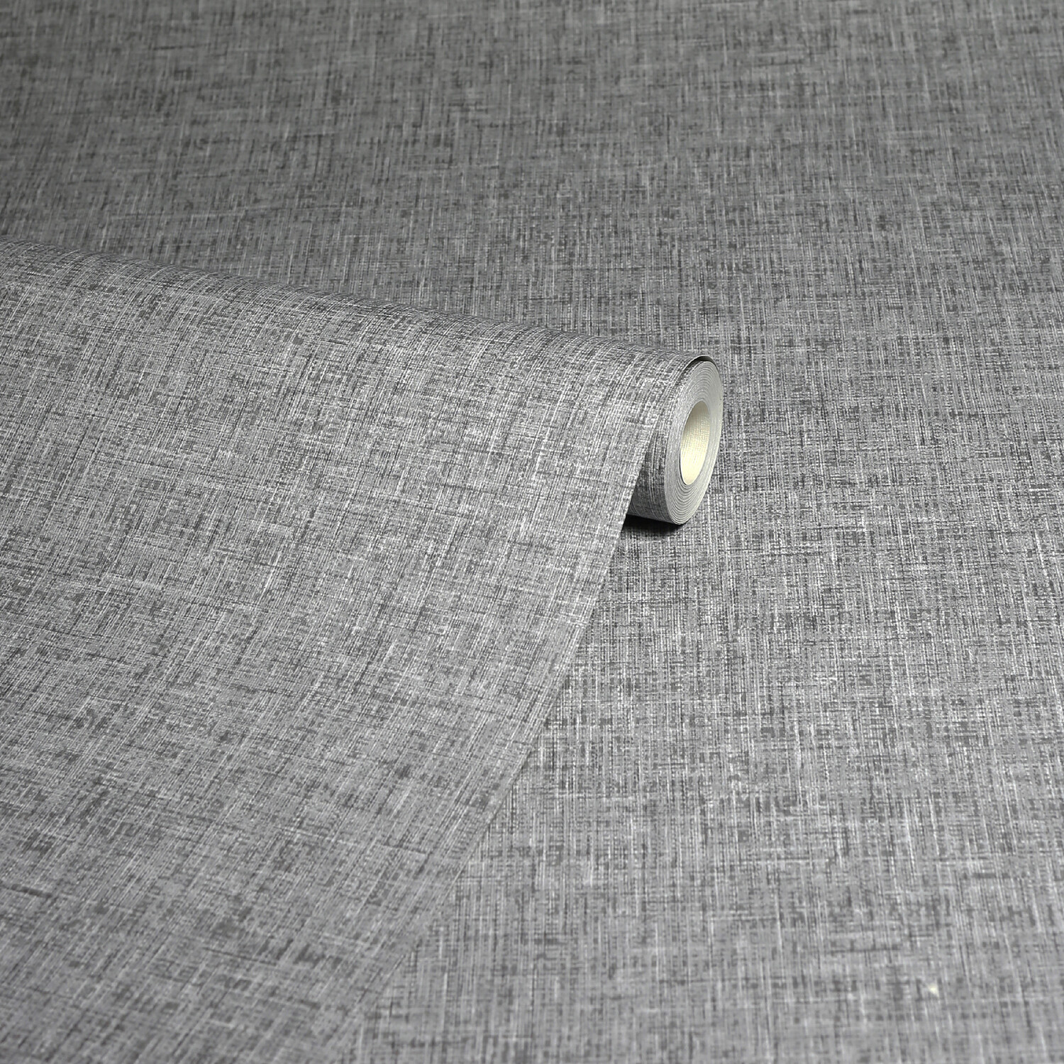 Linen Textured Wallpaper - Mid Grey Image 2