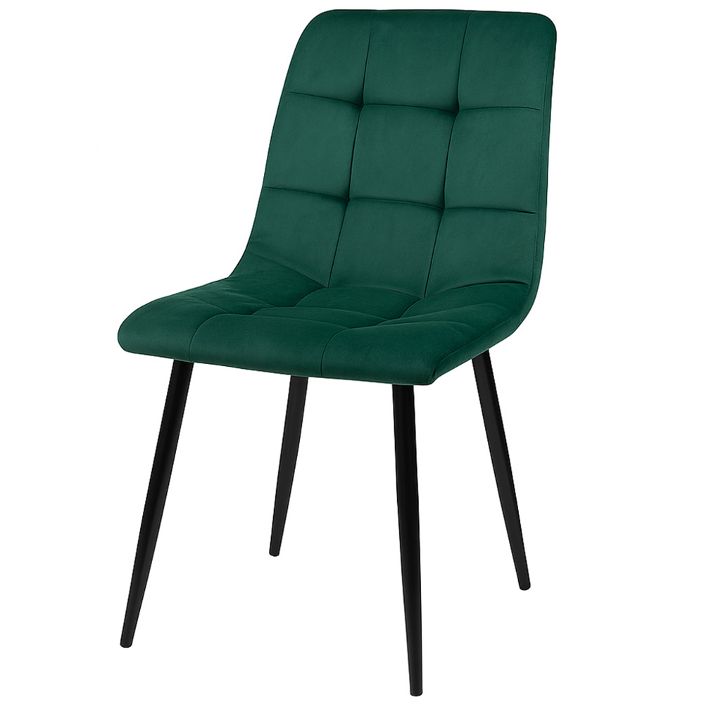 Denver Set of 4 Green Velvet Dining Chairs Image 2