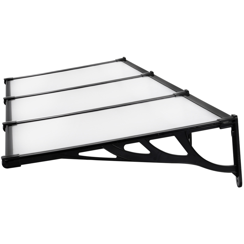 Living and Home Black Window and Door Awning Canopy with Brackets 90 x 270cm Image 4
