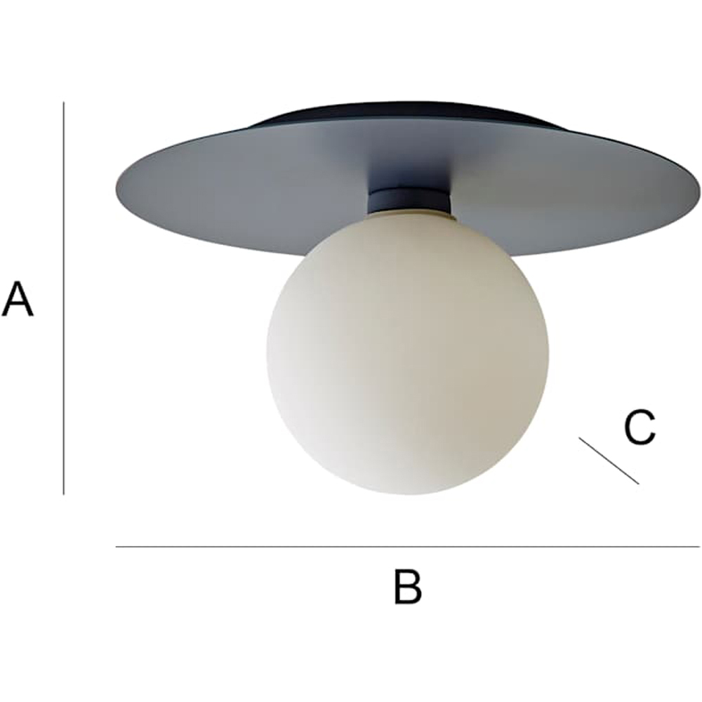 ValueLights Darla Navy Frosted Globe Bathroom Flush Ceiling Light and Bulb Image 8