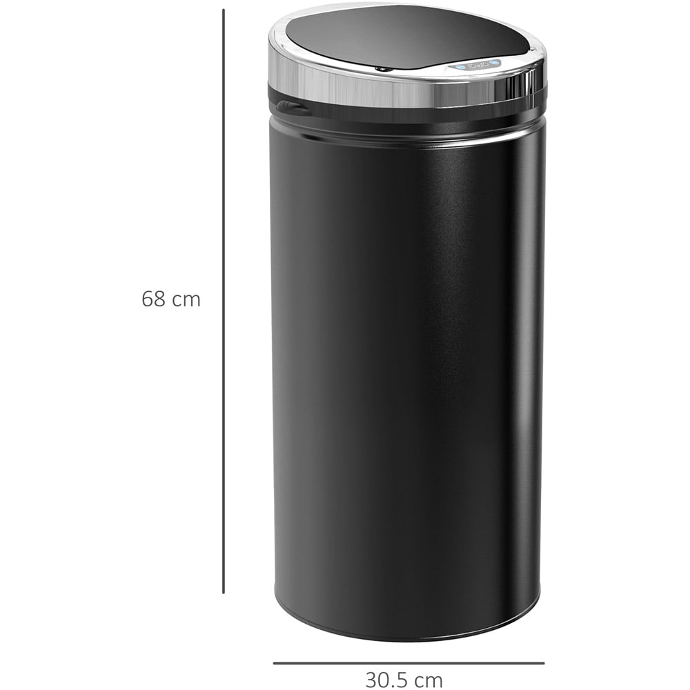 HOMCOM Black Stainless Steel Bin 42L Image 9