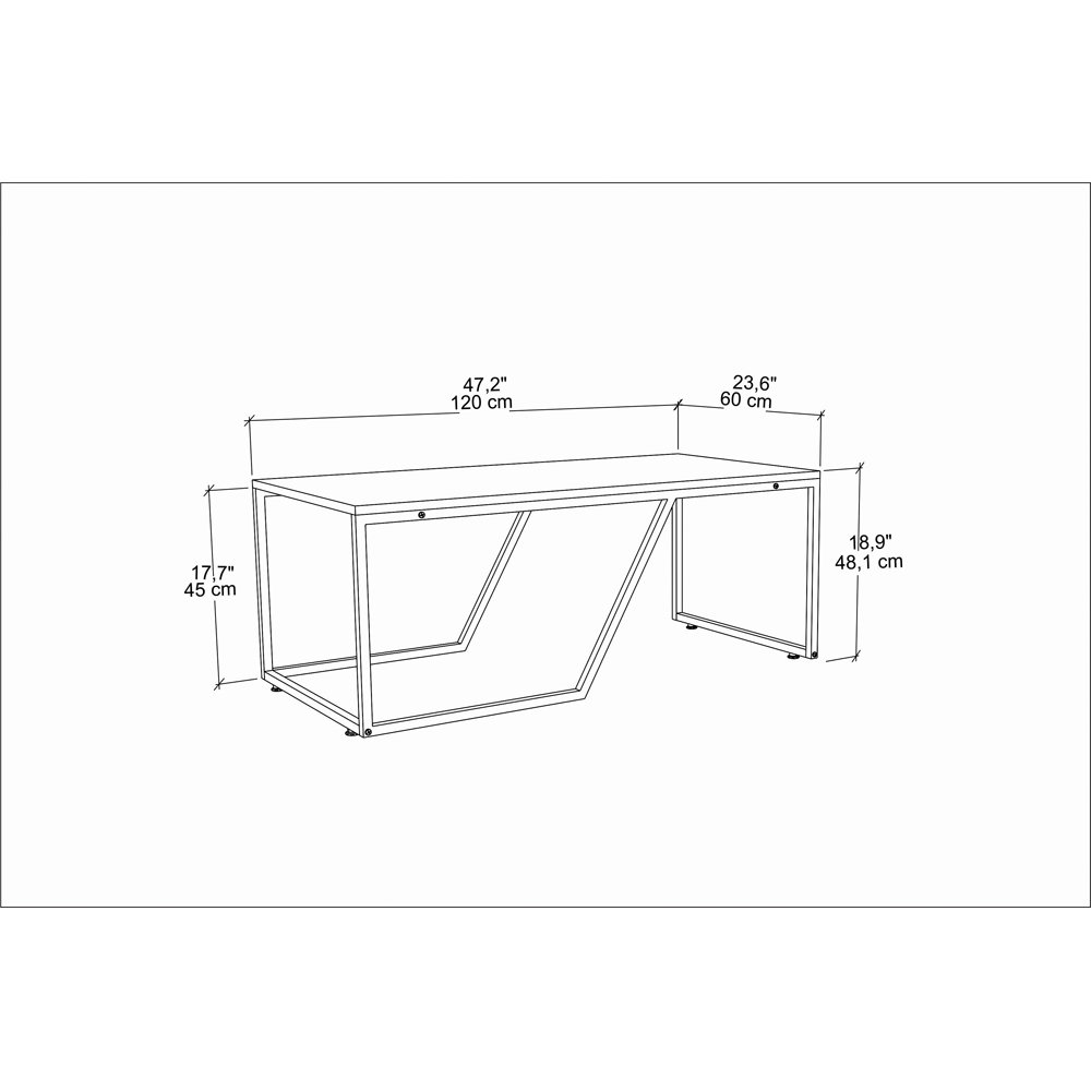 Decorotika Wendy Black Marble Effect Industrial Coffee Table Image 7