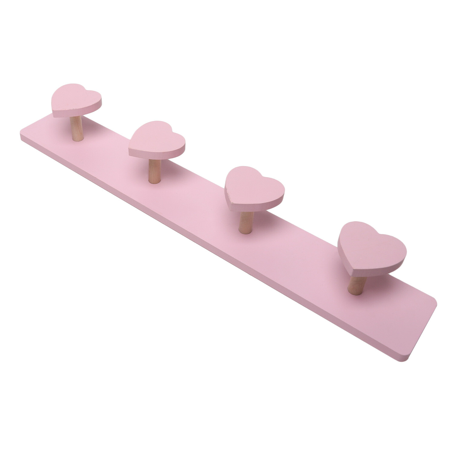 Heart 4 Hook Rail - Pink Image 2
