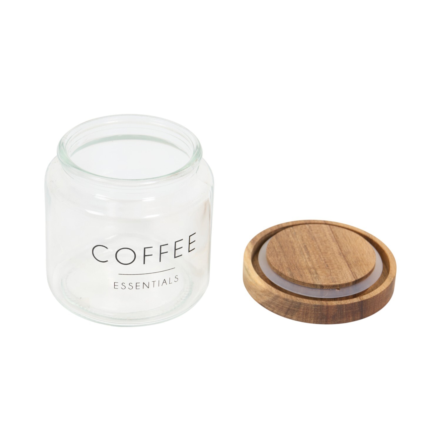 Set of 3 Glass Tea Coffee and Sugar Canisters Clear Image 5