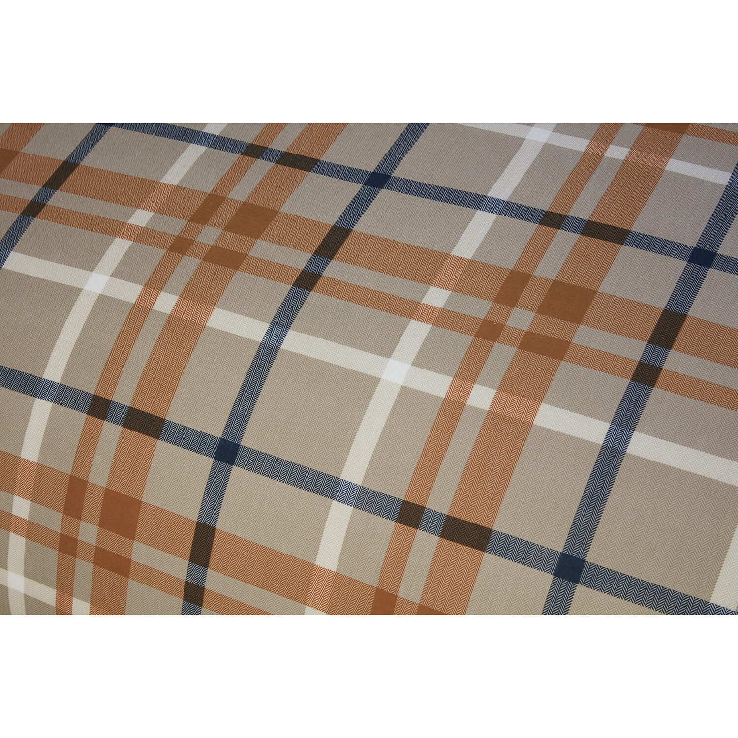 Harrison Check Duvet Cover and Pillowcase Set - Rust / Superking Image 5