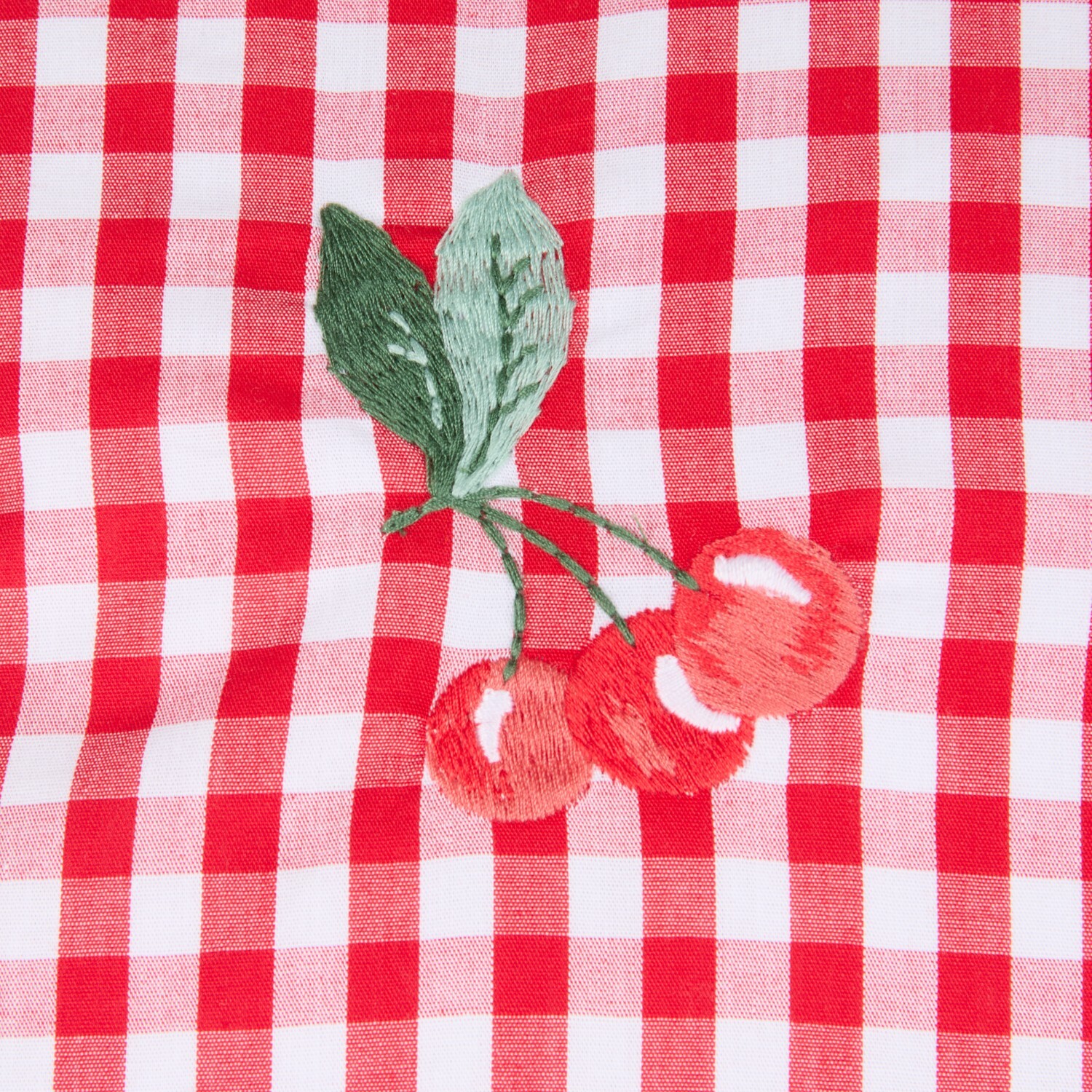 Cherries Gingham Cushion Red Image 3
