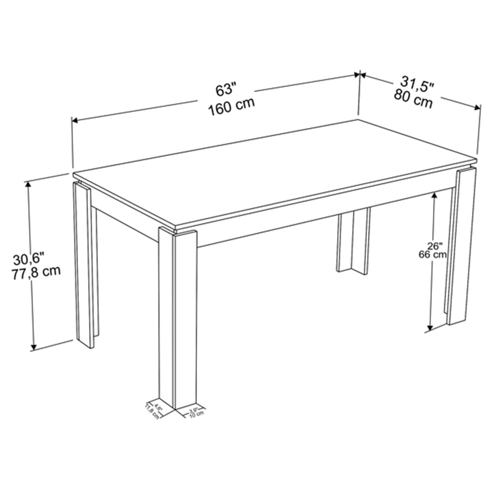 Decorotika Manhattan 6 Seater Dining Table Walnut Image 7