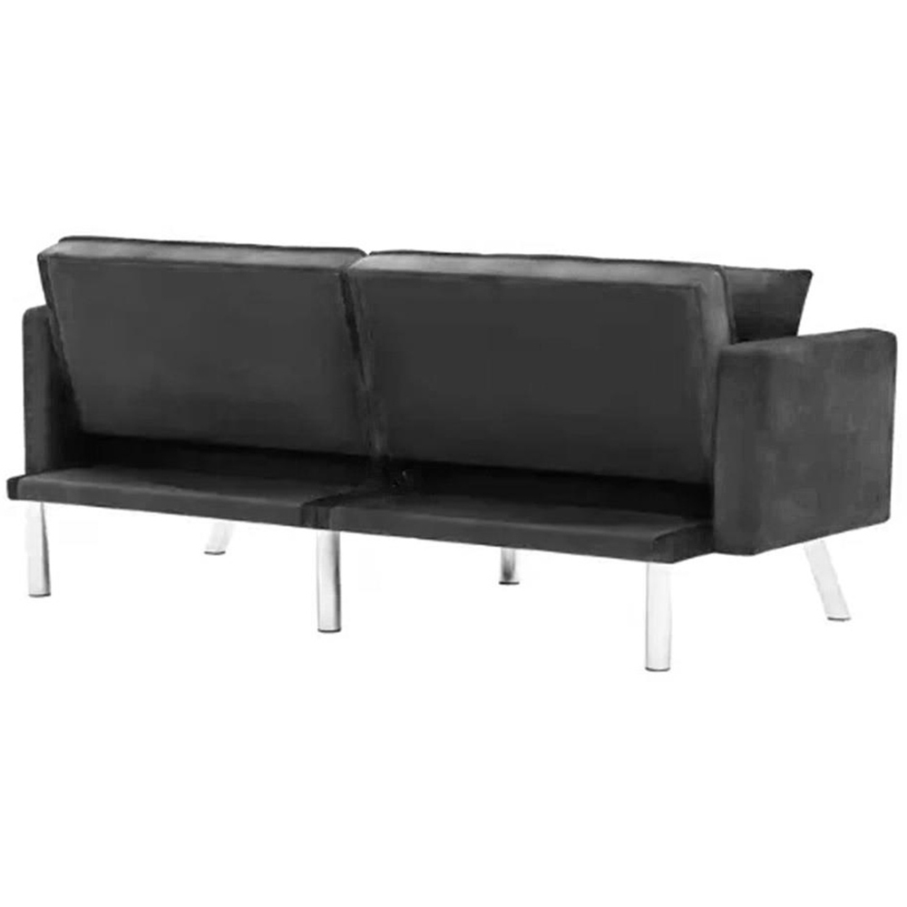 Portland 2 Seater Grey Velvet Sofa Bed with Pillows Image 6