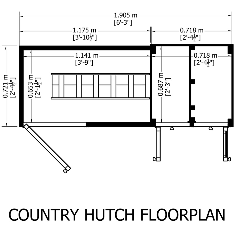 Shire 6 x 3ft Shiplap Country Hutch Image 5