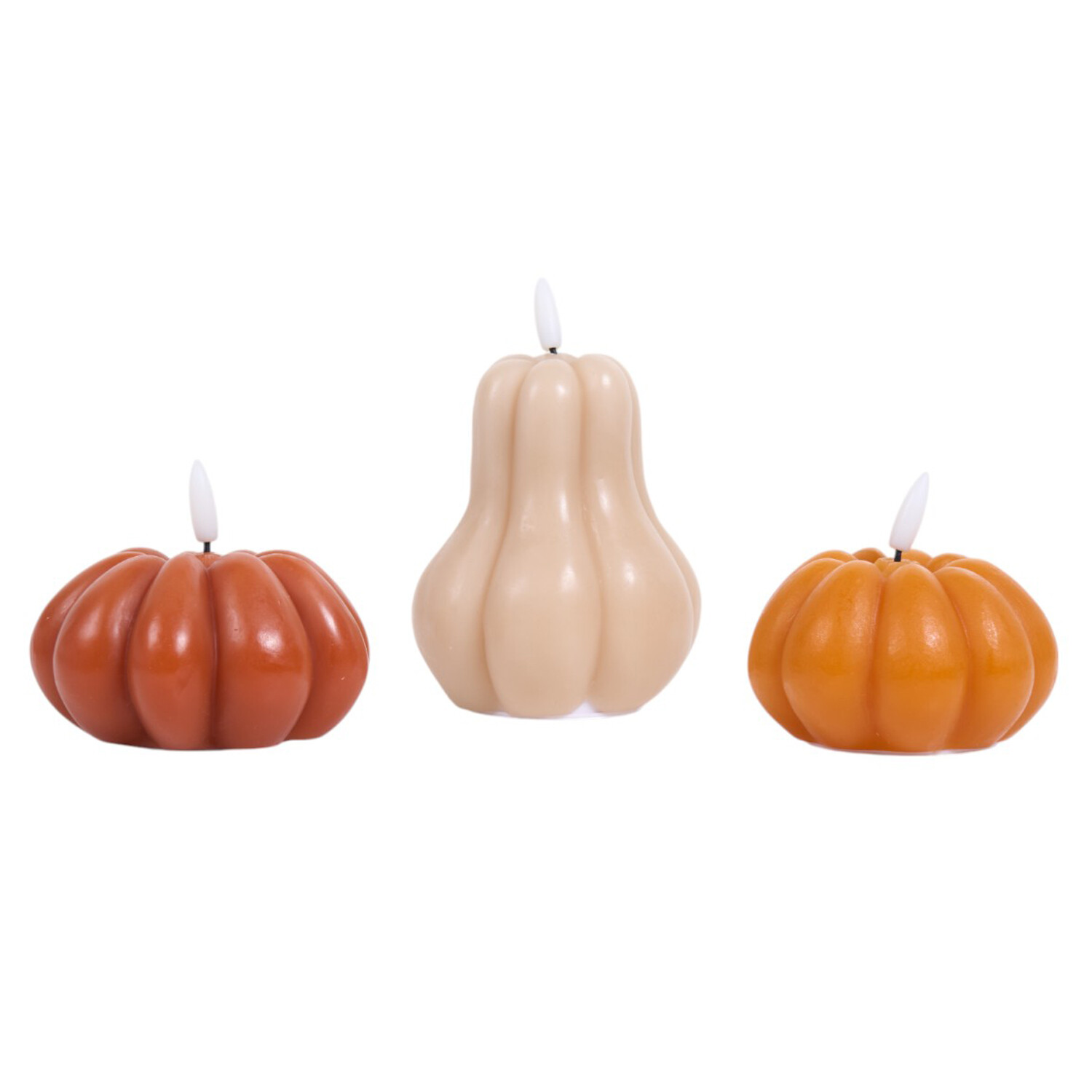 Set of 3 LED Pumpkins Orange Image 2