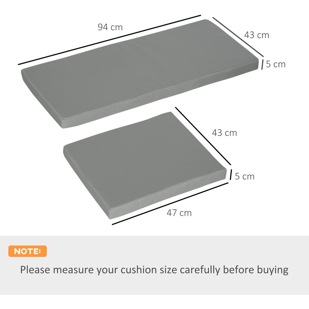 Outsunny Outdoor Seat Cushion Pads Grey Image 5