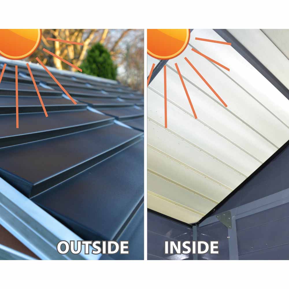 Palram 6 x 10ft Anthracite SkyLight Plastic Garden Shed Image 3
