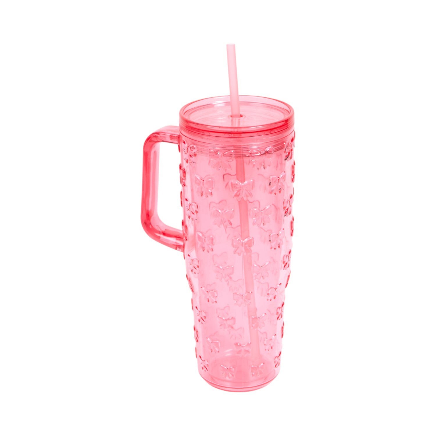 Embossed Tumbler with Straw Image 3