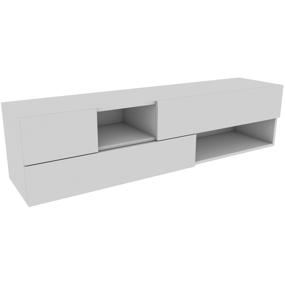 Decorotika Sunny 3 Door 2 Shelf White TV Unit Image 2