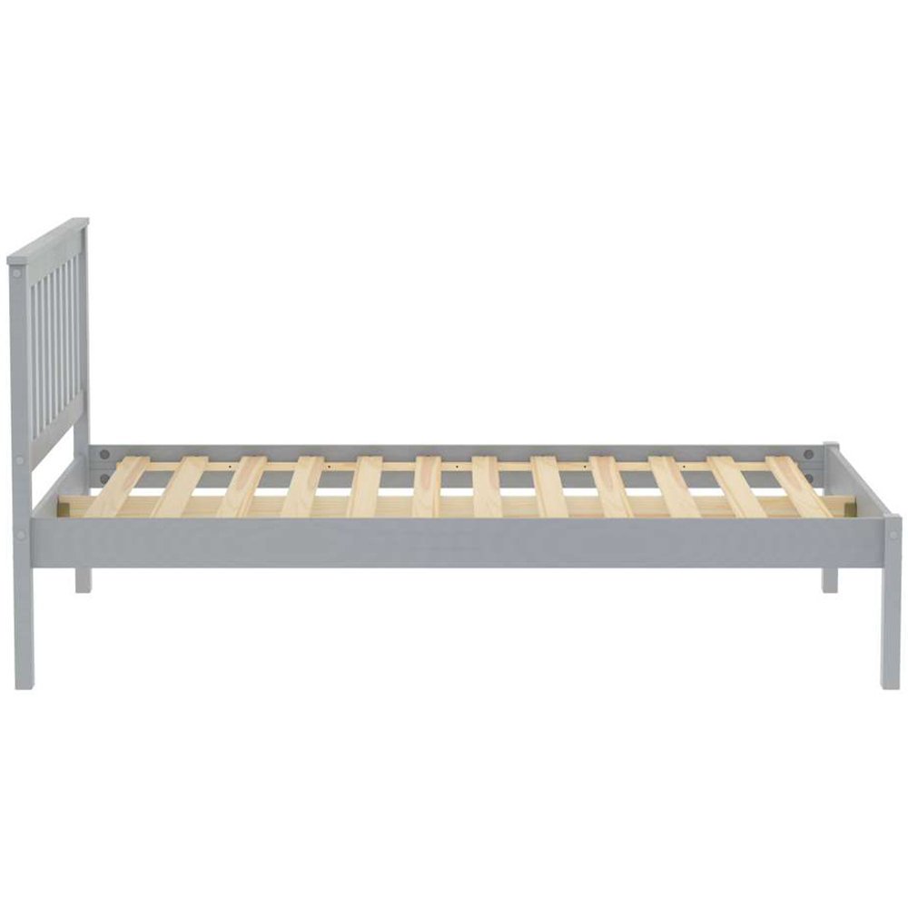 Denver Small Double Grey Wooden Bed Image 4