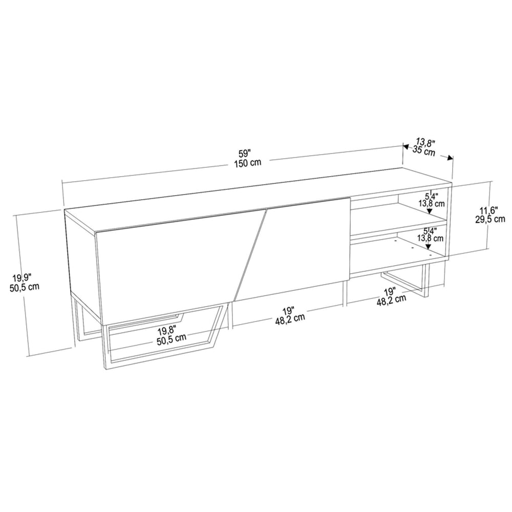 Decorotika Denasse White and Black Marble Effect TV Unit Image 6