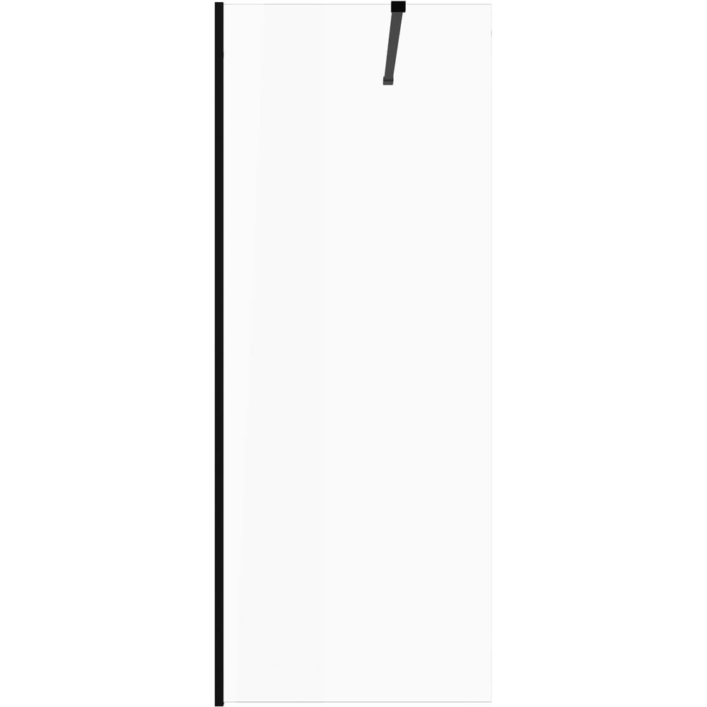 Bathstore Nero Glass Wetroom Shower Panel with Matt Black Profile and Side Bar 500mm Image 4