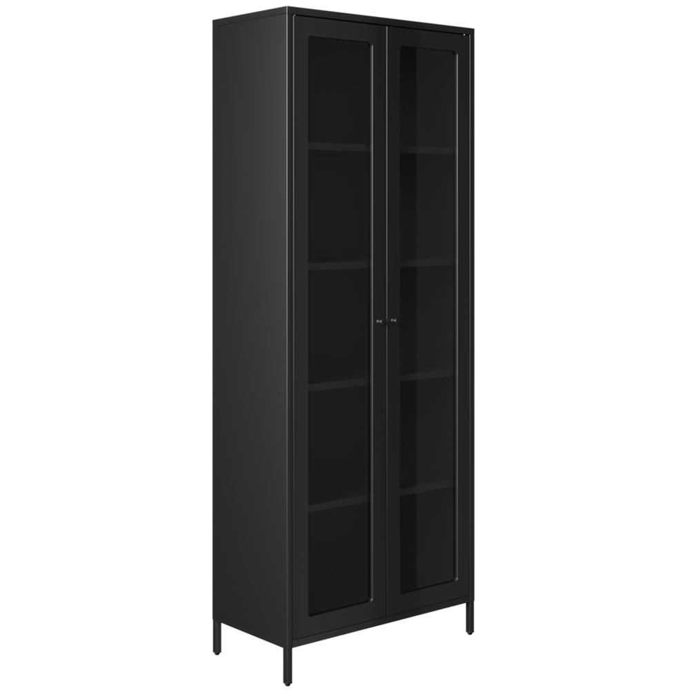 LPD Home Mase 2 Door Black Glass Display Cabinet Image 3