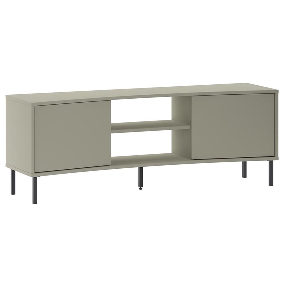 FWStyle Frem Modern 2 Door Ash Green Curved TV Stand Unit Image 2