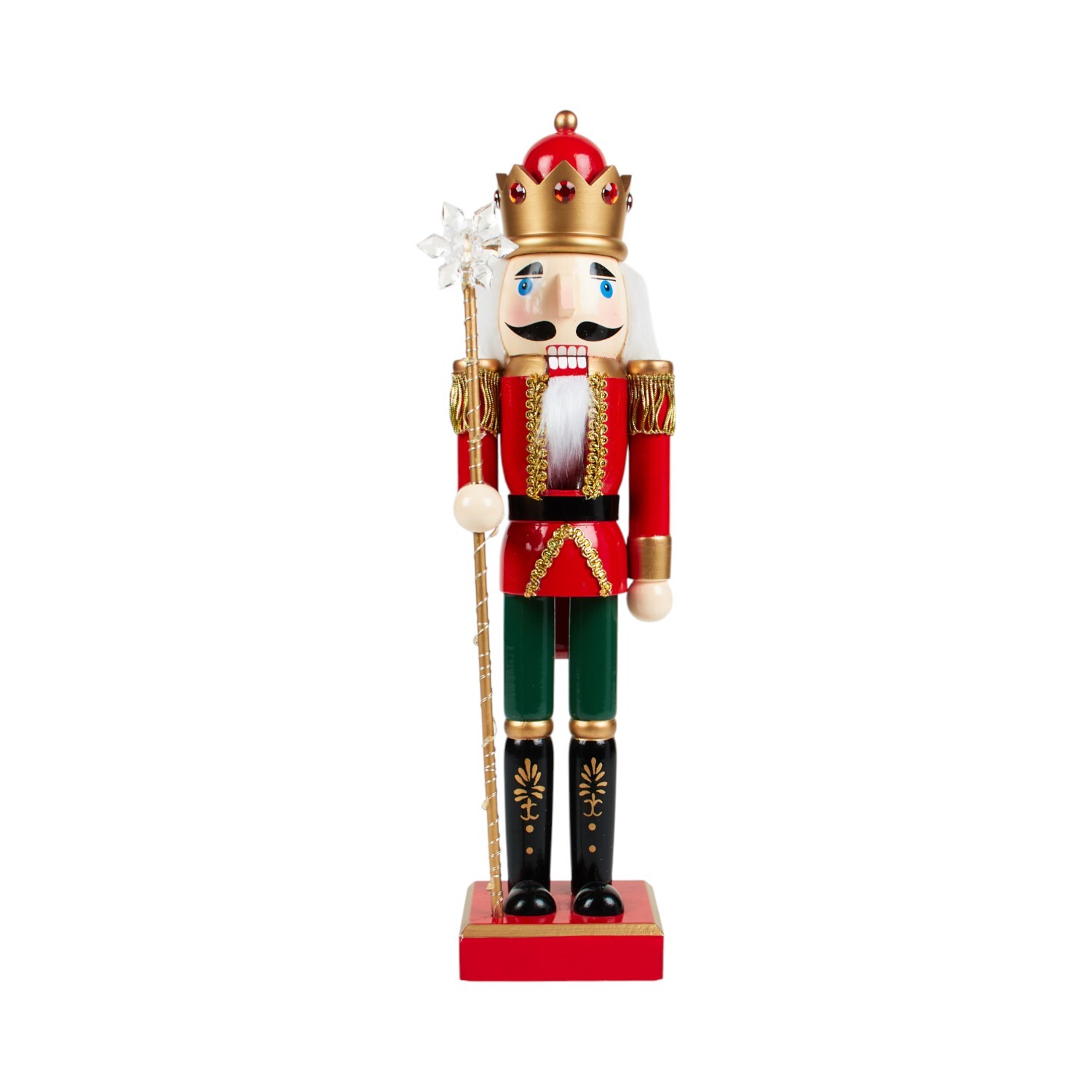 LED Snowflake Traditional Nutcracker OrnamentRed Image 1