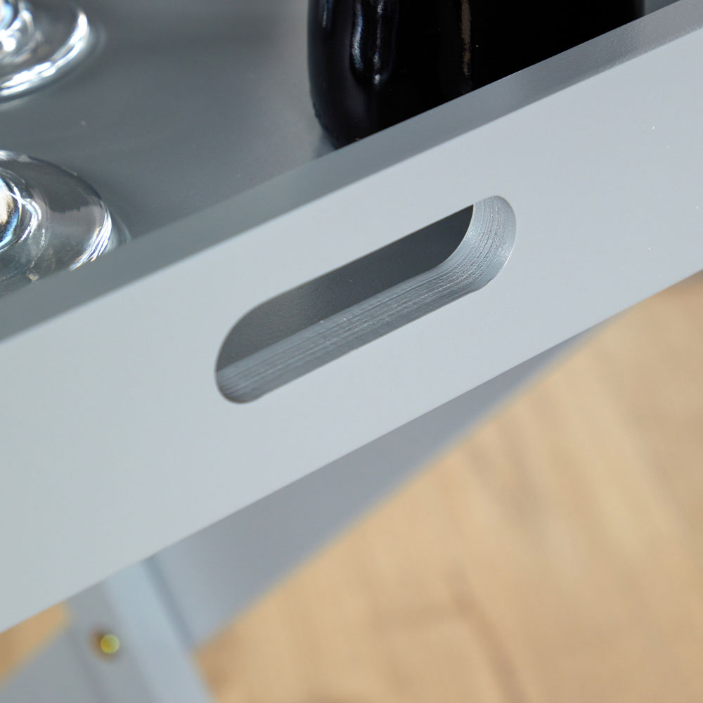 Home Source Alpine Grey Portable Butlers Tray Table Image 3