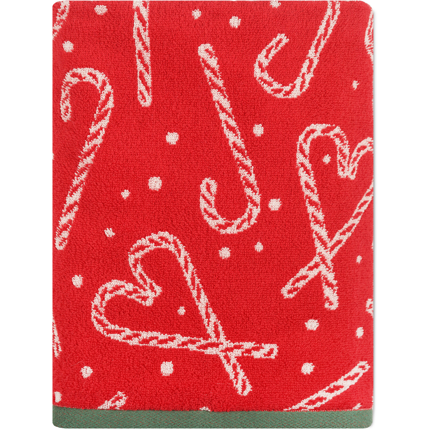 Candy Cane and Heart Towel Red 80cm Image 3