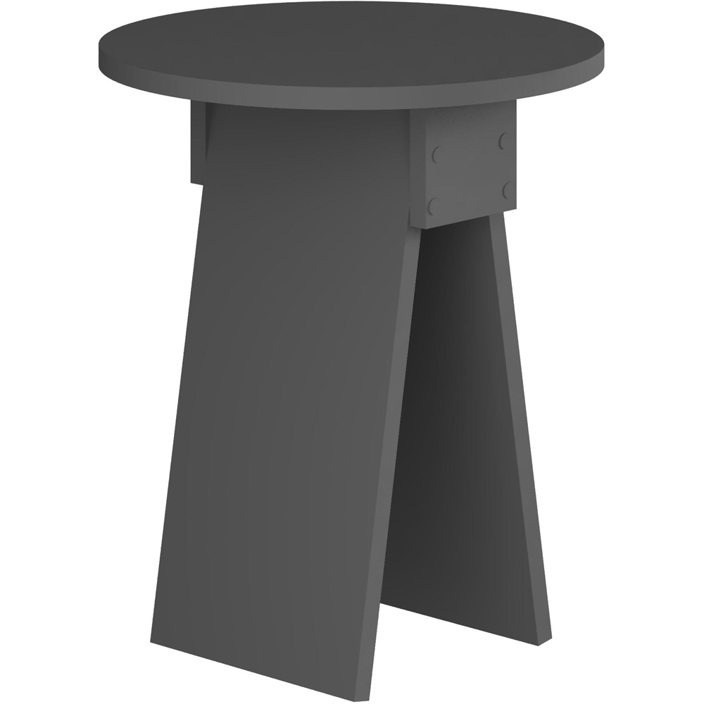 Decortie Chen Anthracite Grey Modern Sculptural Base Round Side Table Image 2