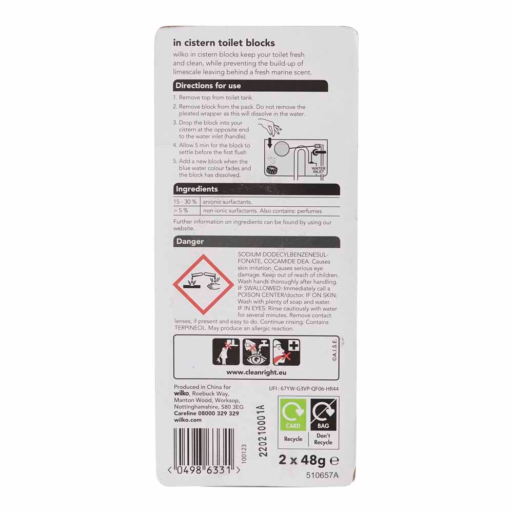 Wilko In Cistern Block Blue 2 Pack Image 2