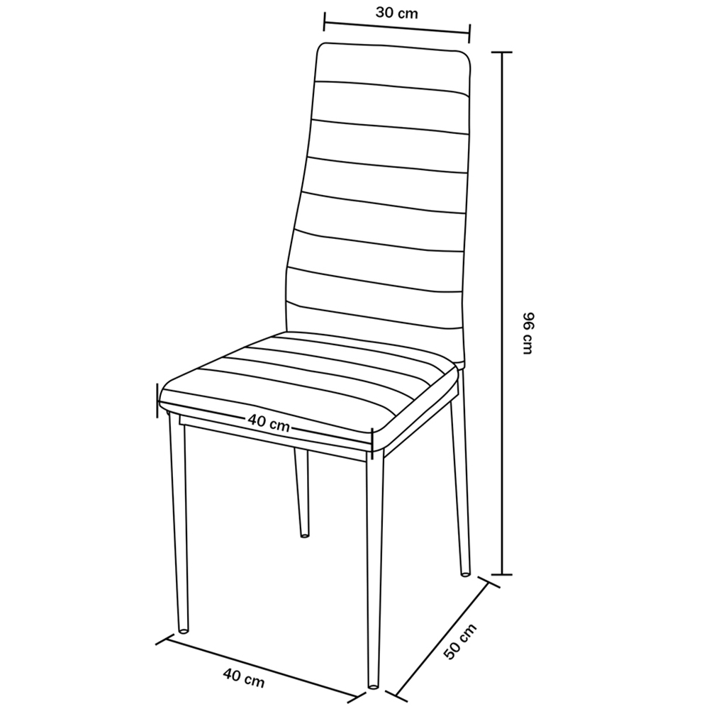 Portland 4 Seater Leather Dining Set Oak Effect and Black Image 8